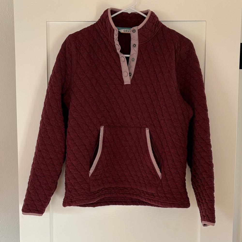 Orvis Burgundy Women's Outdoor Quilted Snap Sweatshirt